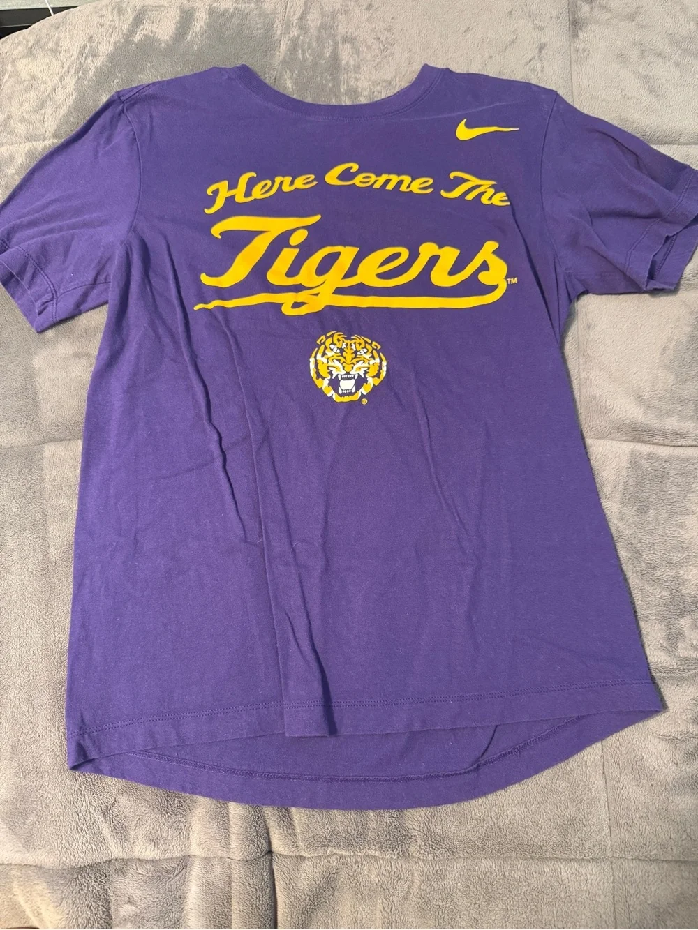 Nike Purple Tee with Yellow Graphic Accent